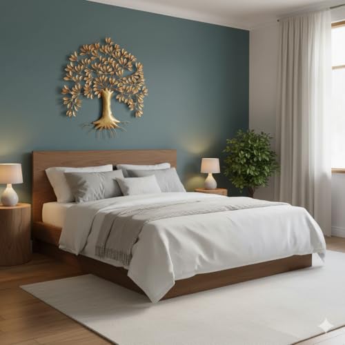 Image of Bharat Art Metal Iron Root Tree Wall Art | Handcrafted Metal Wall Sculpture for Living Room, Bedroom, Office, Hotels & Cafe | Multicolor Wall Hanging (32 x 2 x 32 Inch) W123