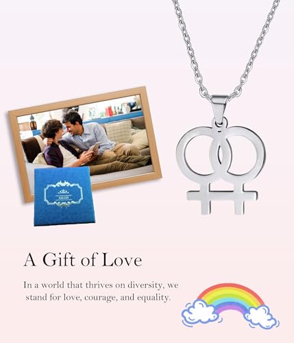 HoBST Gay & Lesbian LGBT Pride Stainless Steel Pendant Necklace FOR Women2
