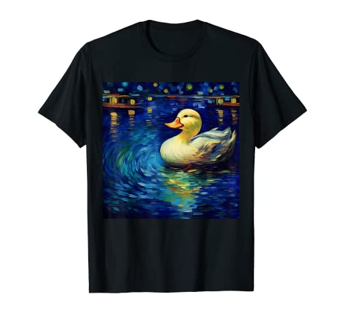 Surreal Starry Night Duck T-Shirt