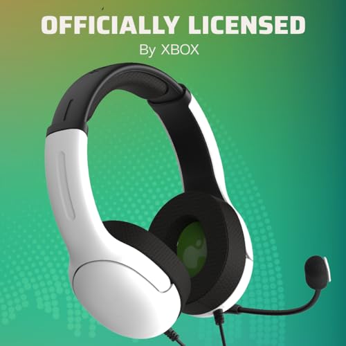 Image of PDP Gaming AIRLITE Headset with Noise-Cancelling Mic, Licensed Microsoft Series X|S, Xbox One Accessories, PC /Windows 10 /11, Lightweight Wired Power Stereo Headphones - White