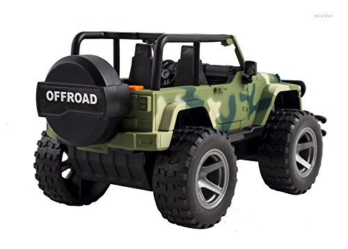 Wolvolk Off-Road Military Fighter Car Toy - Friction Powered Toy Vehicle With Fun Lights & Sounds - 2 Doors Open - Great Gift For All Occasions For Kids Boys & Girl #TOP5