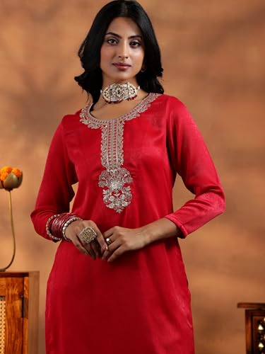 Image of Libas Womens Embroidered Velvet Co ord Set for Women | daily wear | casual wear | office wear