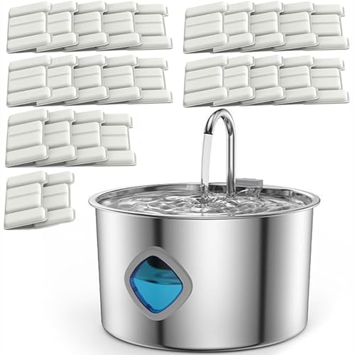 Pawira Water Fountain for Cats - Developed Specifically for Cat Safety, 4-Stage Filtration/Silent Pump/Healthy Water, 4L/135oz Large for 12-13 Days of Use, EverPaws Water Fountain (4L, 10 Filter)