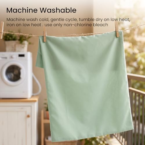 Image of EXQ Home Toddler Pillowcases with Button Closure 13x18 Travel Pillow Case Set of 2, Small Pillow Case Fits Baby Pillow Sized 12x16, 13x18, Kids Pillowcases 2 Pack Machine Washable (Sage)