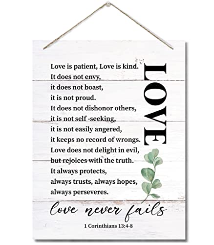 Bible Verse Printed Wood Plaque Sign Wall Hanging, Home Wall