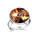 Barbecue Bagues en acier inoxydable pour femmes Bagues en argent Bague en verre pour hommes pour soulager le stress