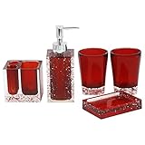 LUANT 5-Piece Resin Bathroom Accessory Set with Soap Dish, Dispenser, Toothbrush Holder and Tumbler,...