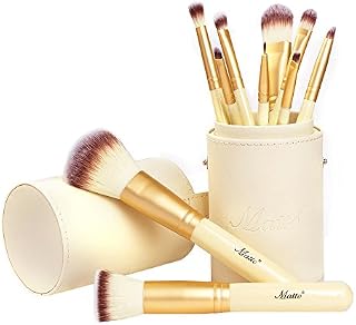 Matto Makeup Brushes 10-Piece Golden Makeup Brush Set with Foundation Powder Mineral Eye