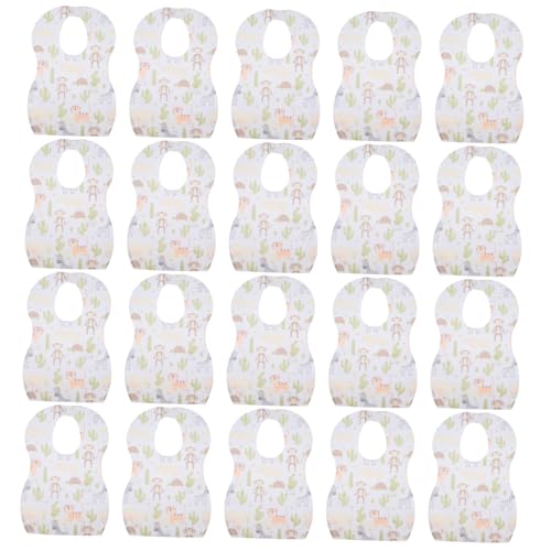 ibasenice 20 piezas Baberos Desechables para Niña Unidades Diseño de Dibujos Animados con Bolsillo Recogedor Resistente Manchas y Olores Protector de Ropa para Pequeños la de Comer