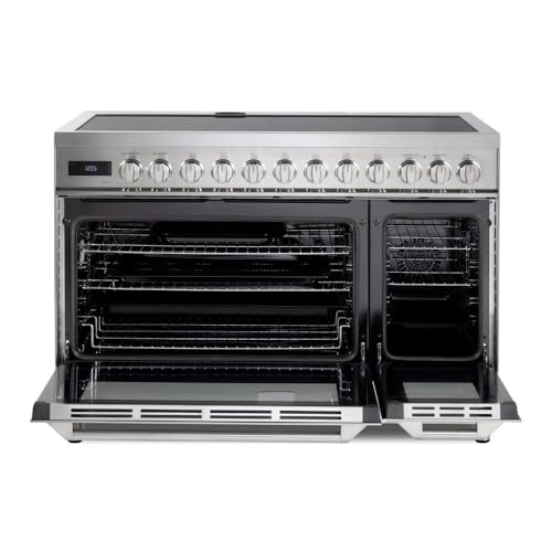 Image of Verona VUFSIE487DSS 48 inch Ultima Collection Induction Range with 7 Elements, Griddle, 6.5 cu. ft. Total Oven Capacity, Bridge Control, Digital Clock in Stainless Steel