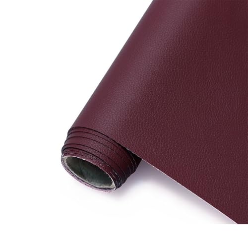 Ameublement en vinyle souple haut de gamme Liver red imitation cuir avec envers en toile robuste