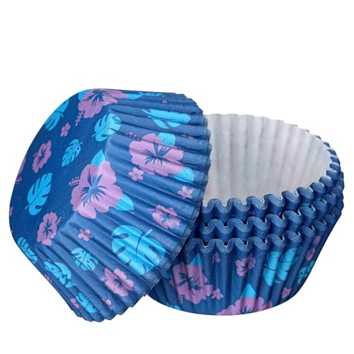 Tioncy 300 Pcs Hawaiian Cupcake Liners Tropical Cartoon Cupcake Liners Flowers and Leaves Tropical Themed Cup Cake Wrappers for Summer Birthday Party Supplies Cake Decoration