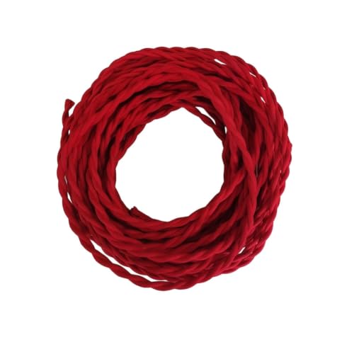 Cable eléctrico trenzado de 2 núcleos 0.75mm² rojo de 30 metros para iluminación DIY