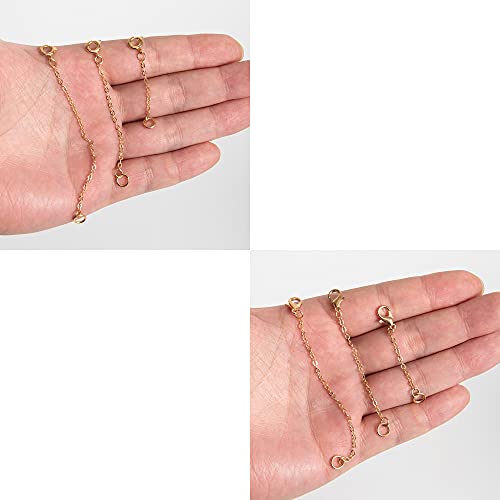 Image of Softones 12-18Pcs Ankle Bracelets Extenders-Extension for Womens Jewelry(1 2 3 Inch),with Lobster Clasp and O-Clasp from Gold Silver Rose Gold