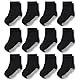 CozyWay Baby Anti-Rutsch-Crew-Socken mit Griffen für Kleinkinder kleine Jungen Mädchen Kleinkinder Kinder nicht rutschen, Schwarz 12 Paare, 0-6 Monate