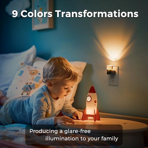 L LOHAS LED Night Light, Night Lights Plug into Wall, Color Changing Nursery Nightlight RGB with Dusk to Dawn Sensor, Nightlight Plug in Wall for Halloween, Christmas, Holiday, Hallway Bedroom Kids — view 4