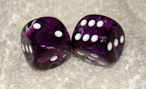 Dark Purple Marbled Dice Pair