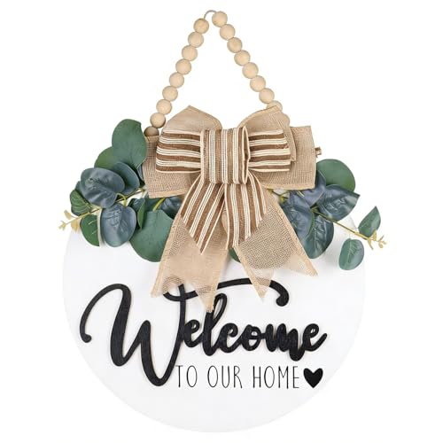 CondorPasea 3D Welcome Door Sign - 12" Round Solid Wooden