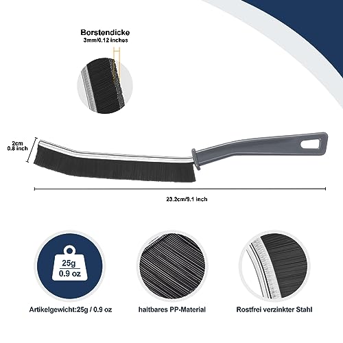 Kiemeu 3 Stücke Fugenbürste für Bad Schrubber mit Harte Borsten Fensterrillen Reinigungsbürste schmal Spaltreinigungsbürste Multifunktionale Bürste