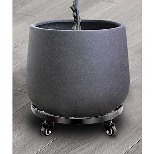 Support à plantes en métal robuste avec roulettes 43cm pour pots de fleurs