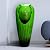 ourrco 30.7inches High Concrete Modern Water Fountain, Indoor/Outdoor Jar Water Fountain w/LED Lights Cascading Waterfall Features for Home Garden Backyard Decor, Green