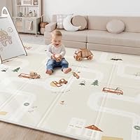 BG-BABYGO Baby Play Mat for Floor 120 x 120 CM - Foldable Baby Play Mats for Newborn and Toddlers Waterproof and Soft, Tummy Time Mat Design for Crawling and Learning