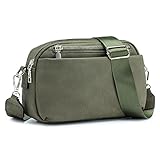 【SPACIOUS STORAGE】 Mit einer Länge von 27 cm (10,6 Inch), einer Höhe von 15,5 cm (6,1 Inch) und einer Breite von 11 cm (4,3 Inch) bietet diese Umhängetasche mit großem Fassungsvermögen große Fächer mit Reißverschluss, um all Ihre wichtigen Dinge unterwegs zu verstauen - Handy, Geldbörse, Make-up und mehr - mit abnehmbaren und verstellbaren Trägern, Ein stilvolles, breites Gurtdesign kann die Belastung Ihrer Schultern reduzieren