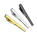 Fashion Black Gold Silver Tie Bar For Regular Ties Metal Simple Necktie Clasp Clip Clamp Pin For Wedding Anniversary, Business, Meeting And Daily Life (Silver)