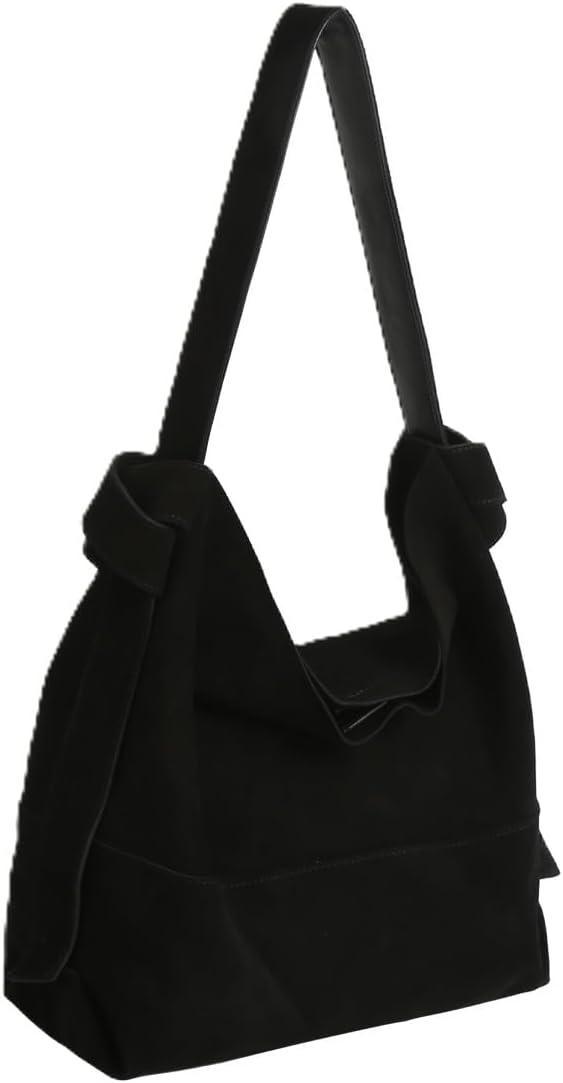 2 in 1 Genuine Suede Hobo Handbag Tote Purse