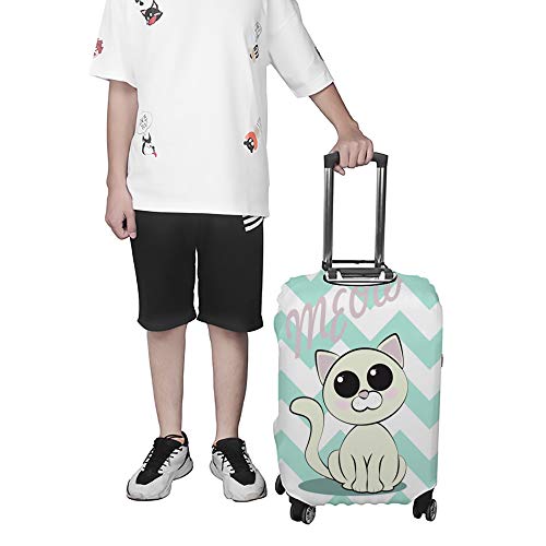 Housse de protection pour valise motif chat accessoire bagage extensible