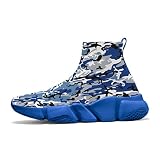 Hetios Men's Running Shoes Camo Painted Knit Slip on Sneakers Lightweight Breathable Casual Sports S