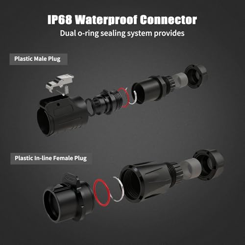 Connecteur 3 broches IP68 étanche Quick-Lock plastique robuste