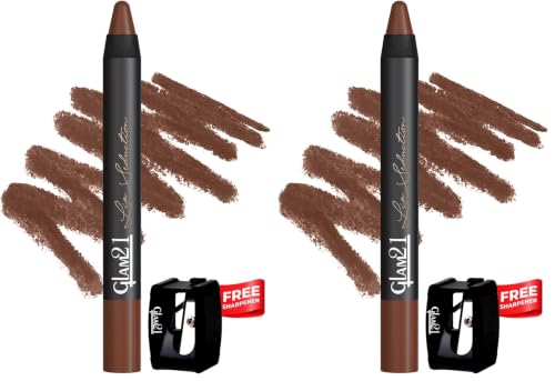 Image of Glam21 Lip Seduction Non- Transfer Crayon Lipstick up to 12 Hours Stay | Lightweight & Longlasting|Creamy Matte | Smudge Proof - 3.6gm|Silky Brown|09 (Pack of 2)