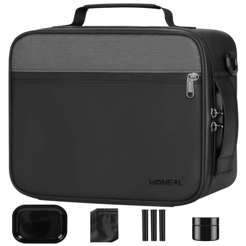 HOMEAL Large Smell Proof Stash Bag With Accessories, Containers With Lock, Box Kit, Storage and Travel Gift for Men/Women - Black XX-Large 264