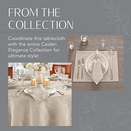 Elrene Home Fashions Caiden Elegance Damask Fabric Tablecloth, 60" X 144" Oblong/Rectangle, Taupe #TOP4