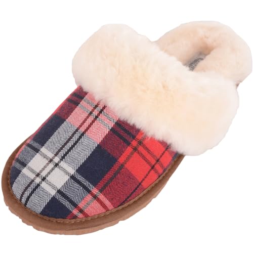 Chaussons mules en peau de mouton SNUGRUGS Esme rouge le cadeau femme idéal