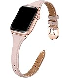 WFEAGL Compatible with Leather Apple Watch Band 41mm 40mm 38mm 42mm(series 11 10) Women, Top Grain Leather Strap Slim & Thin Replacement Wristband for iWatch Bands SE 3 2 1, Series 11 10 9 8 7 6 5 4 3 2 1