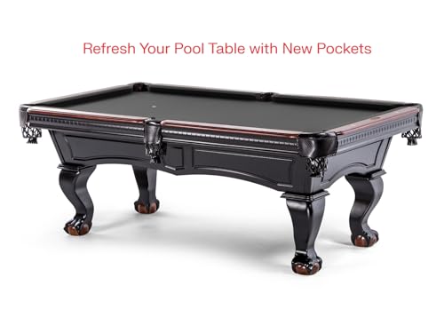 Joy's Billiard Pool Table Pockets, Leather Pool Table Pockets, Billiard Pockets, Made of Real Leather, Mosaic Pattern Shield, Black Color, Set of 6 - Image 6