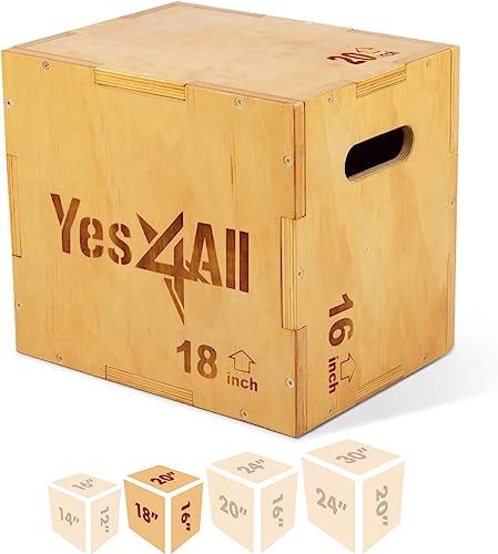 Yes4All Wooden Plyo Box - 20X18X16" #TOP10
