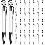 Chinco 30 Pcs Soccer Party Favors Soccer Pen Bulk 1.0 mm Football Black Ballpoint Pens Retractable Medium Point for Office School Supplies Students Gifts