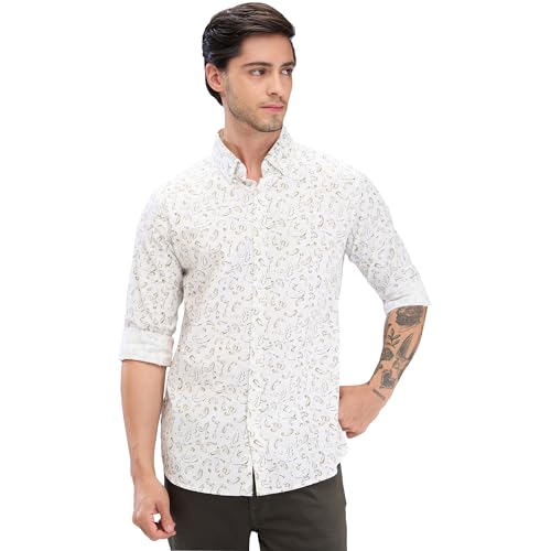 Image of Spykar Men's Slim Fit N /A Full Sleeve Printed Casual Shirts