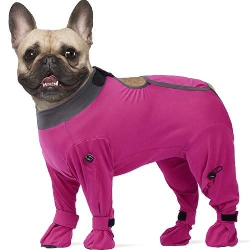 Image of ROZKITCH Post-Surgery Dog Recovery Suit, Anti-Licking Bodysuit for Dogs, Neuter & Spay Recovery Shirt, Full Coverage Surgical for Medium Dogs, Cone Alternative Four-Sleeve Rosered L