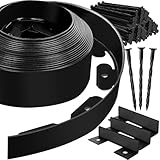 YUYIUS Landscape Edging - Garden Edging Border 40FT 4IN Tall with 60 Stakes, No Dig Lawn Edging for Landscaping for Garden Bed, Yard, 0.15" Thick Flower Bed Border Edging with Connector for Outdoor