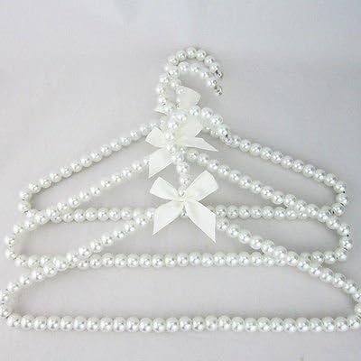 Fashion 3 Pcs New Plastic Pearl Bow Clothes Hangers for Kid Children