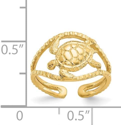 14k Yellow Gold Turtle Toe Ring