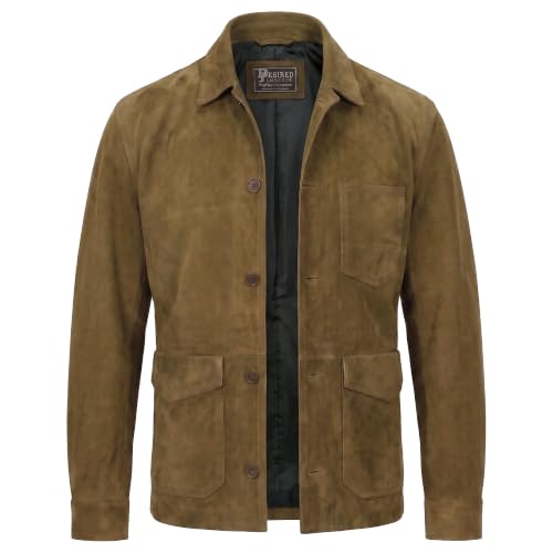 Image of Suede Leather Jacket Men - Real Lambskin Suede Casual Leather Jackets For Men - Mens Suede Jacket