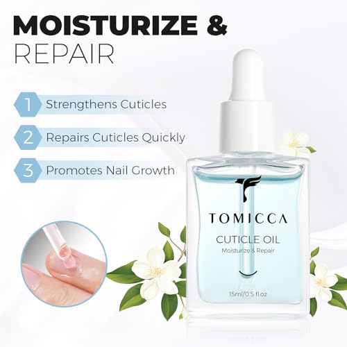 TOMICCA Aceite para cutículas, 15ml Aceite para el cuidado de las uñas Aceite para el cuidado de las uñas y las cutículas, aceite reparador y protector Con aceites ecológicos y vitamina E (Jazmín) - imagen 3