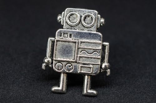 Bague robot steampunk Miniblings en métal argenté réglable - 2