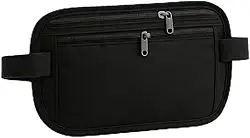 Pochete Doleira, Porta Dinheiro Notas Viagem Internacional Anti Roubo Invisível Segura Imperméavel Para Celular Cartão Chaves (Preto)