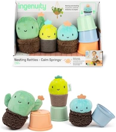 Calm Rattled Ingenuity Calm Springs Nesting Rattles for Baby 3 Months & Up ...